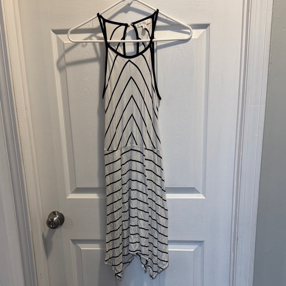 love, Fire Asymmetrical Chevron Striped Dress